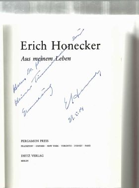 Widmung für Prof. Dr. Heiner Timmermann in Honeckers Biografie