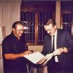 1990: Ehrung in der deutschen Botschaft in Port-au-Prince: Botschafter Rothmann überreicht Pater Ferdi das Bundesverdienstkreuz am Bande. 